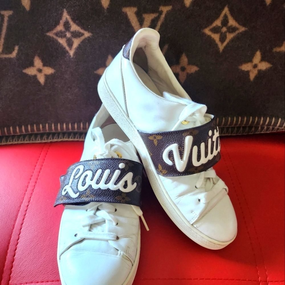Louis Vuitton White and Brown Sneakers